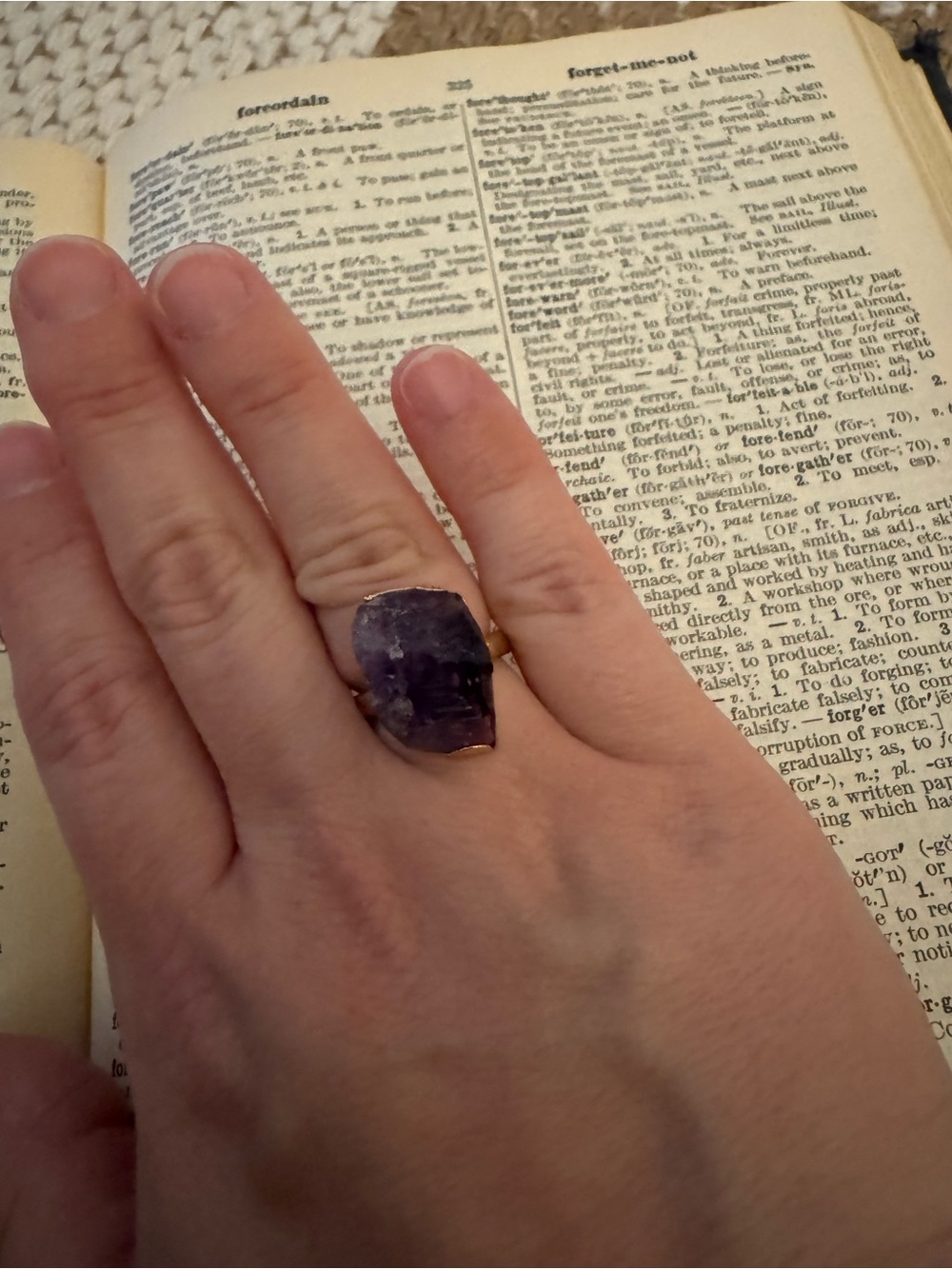 Amethyst Statement Ring - Purple Crystal Fashion Ring